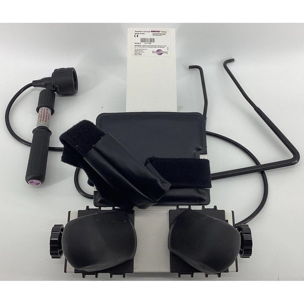 Saunder Cervical Neck Traction Home Trac Deluxe Device w/ Travel Case